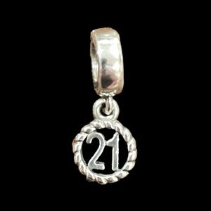 Authentic Pandora Retired Sterling 21st Birthday Charm